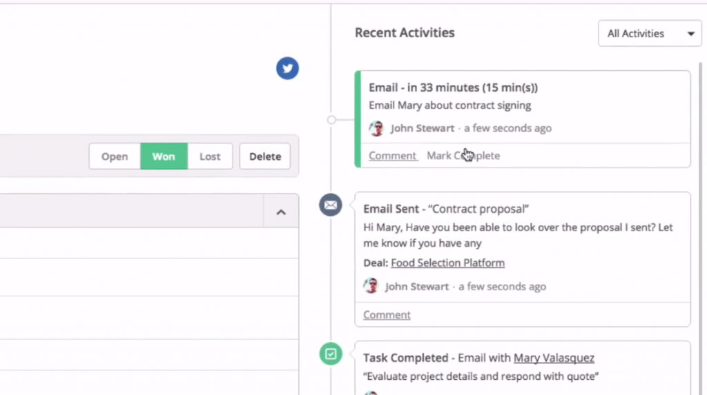 ActiveCampaign CRM for Sales and Marketing feature screenshot