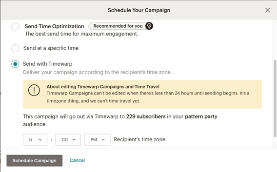 Mailchimp email automations feature screenshot