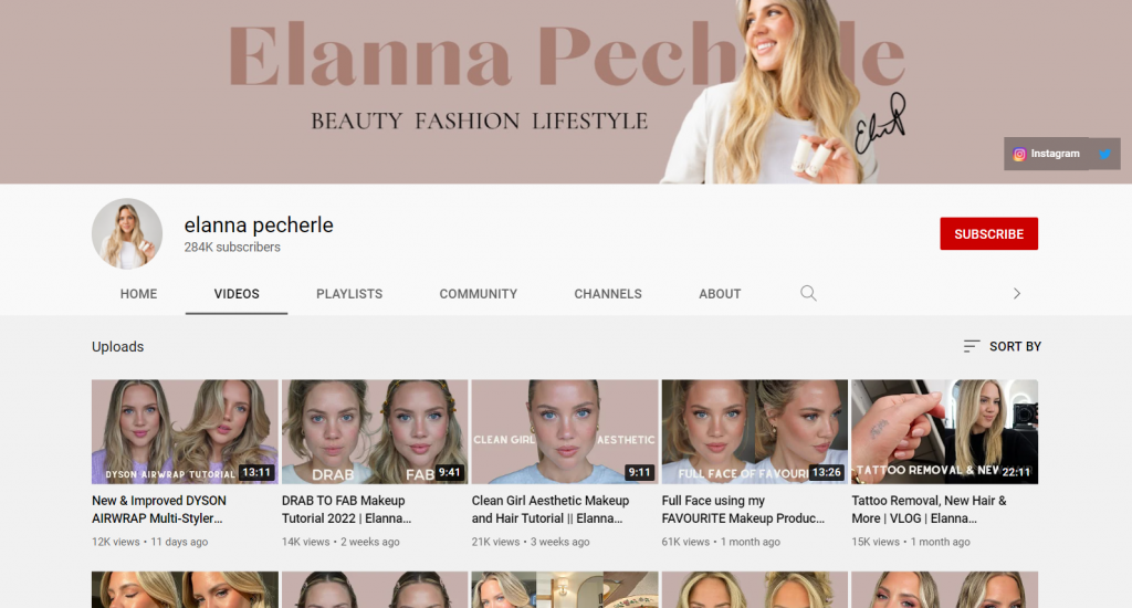 Elanna Pecherle beauty influencer example
