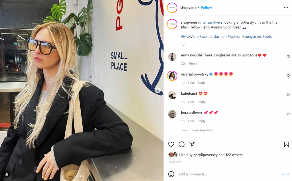 User-generated content example from Shopverie