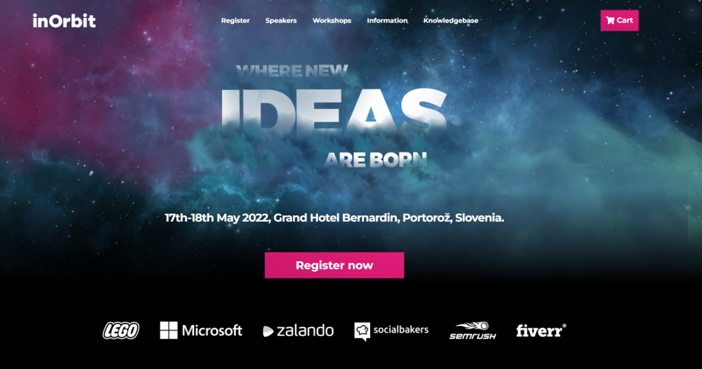 inOrbit conference homepage screenshot