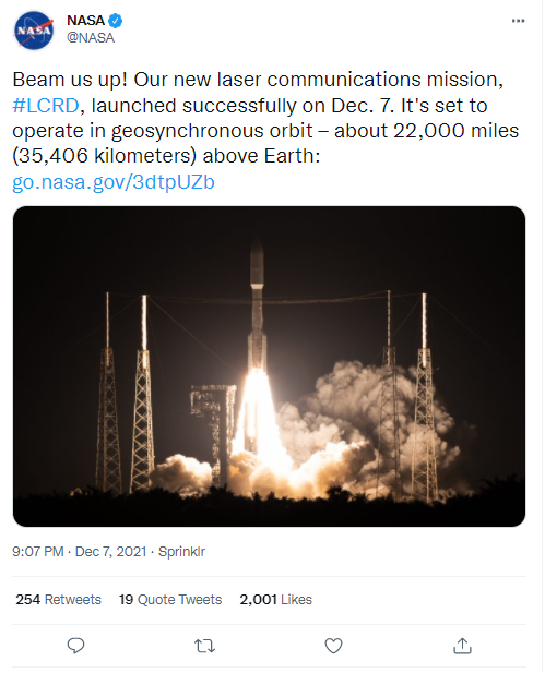 NASA Twitter content strategy example