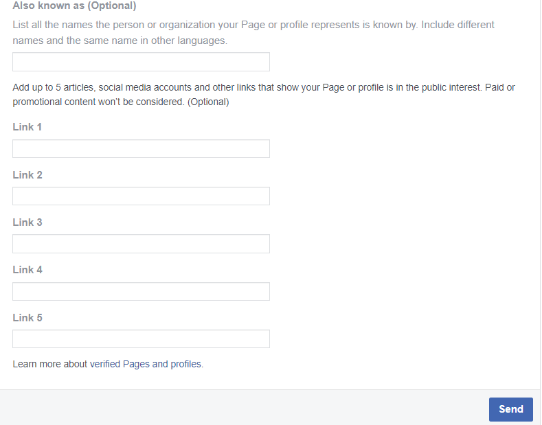 Facebook profile verification step 7