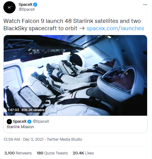 SpaceX Twitter content strategy example