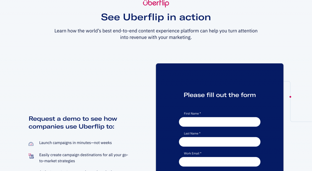 Uberflip pricing screenshot