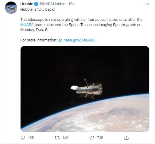 Hubble Twitter content strategy example