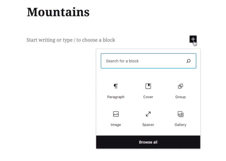 WordPress Gutenberg block editor feature screenshot