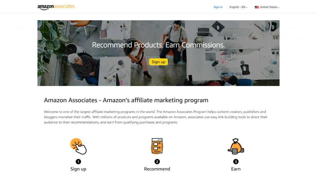 Amazon affiliate marketing program example