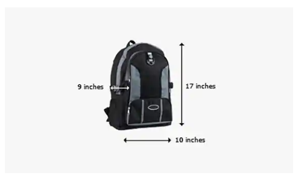 United average backpack sizes