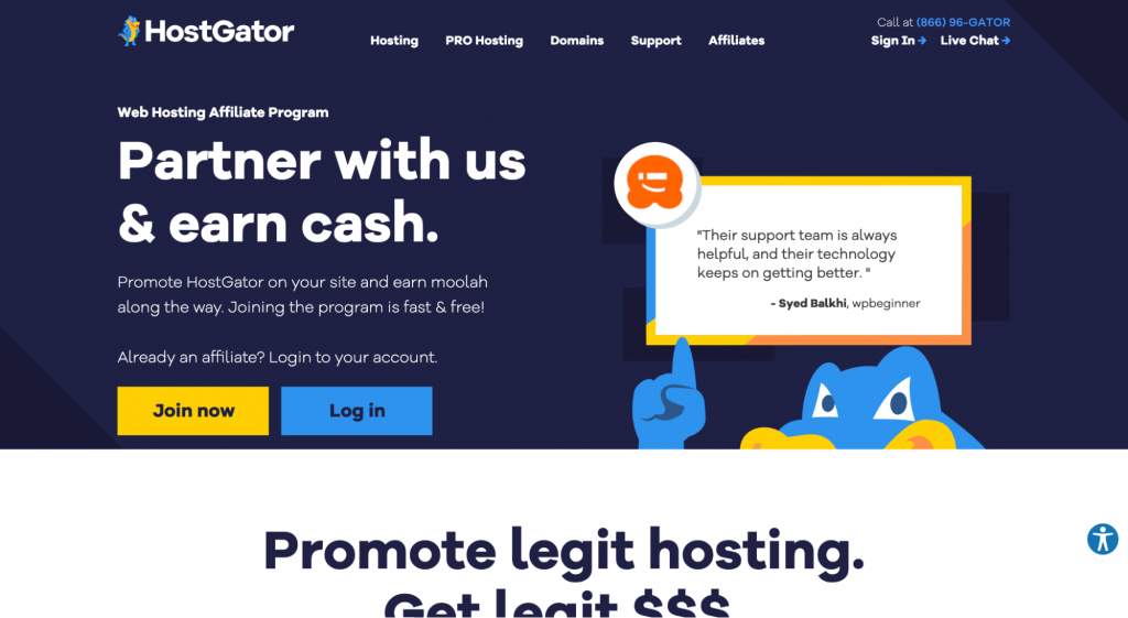 HostGator high-ticket affiliate marketing program example