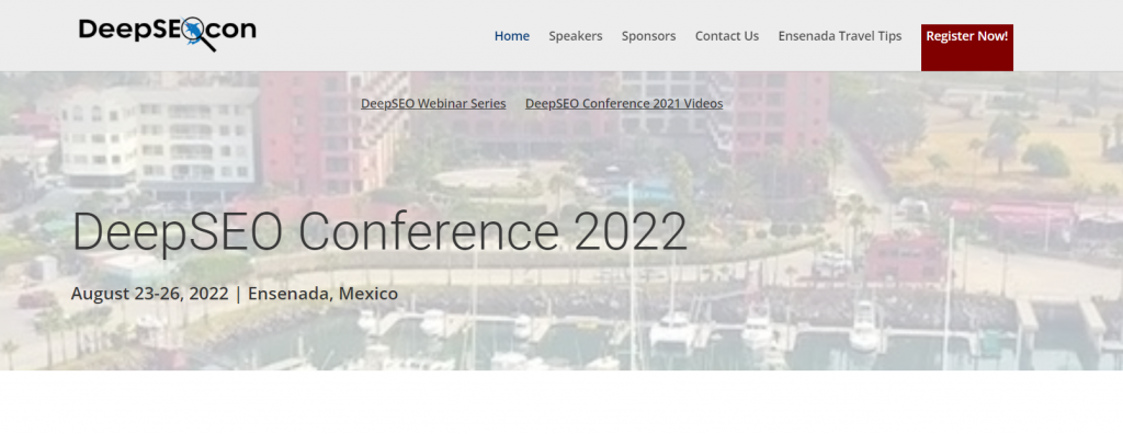 Deep SEO conference homepage screenshot