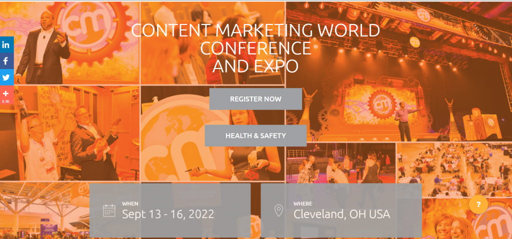 Content Marketing Conference and Expo homepage screenshot