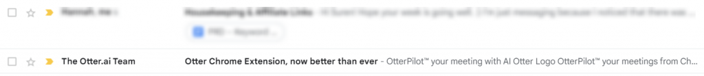 Example of a properly structured subject line