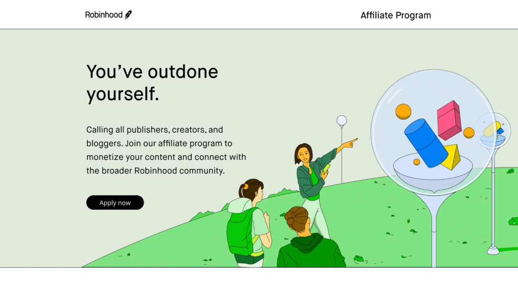Robinhood affiliate marketing program example