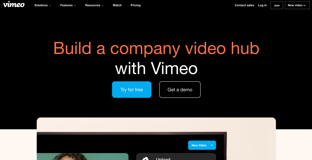 Vimeo homepage screenshot