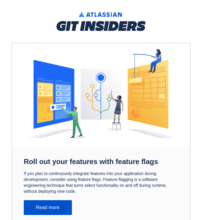 Atlassian email marketing to drive website traffic example