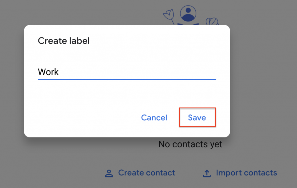 Creating Contact label in Gmail