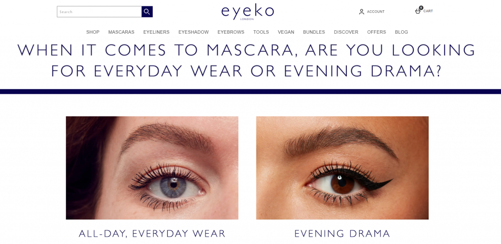 Eyeko interactive quiz for personalized offer