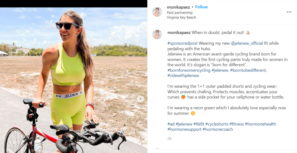 Monikapaez influencer marketing sponsored post example