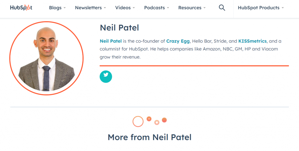 Neil Patel KOL marketing examaple guest blogging