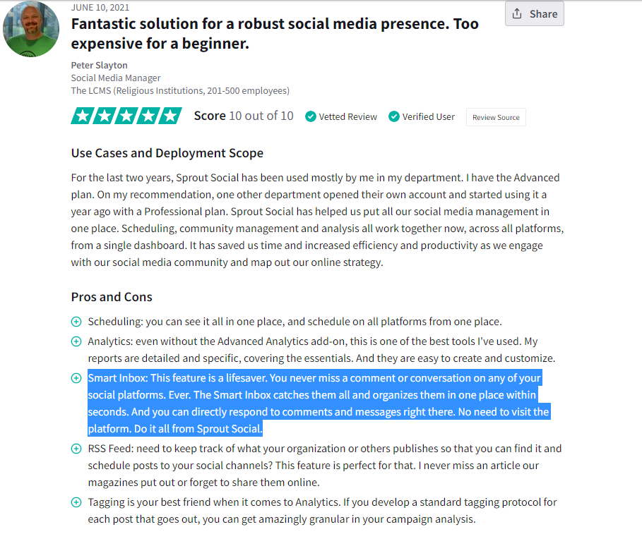 Sprout Social Social Inbox review TechRadius