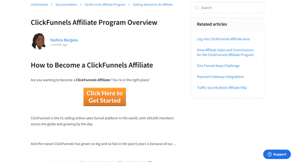 Clickfunnel high-ticket affiliate marketing program example