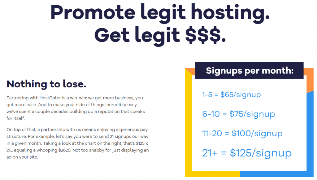 HostGator affiliate marketing program example
