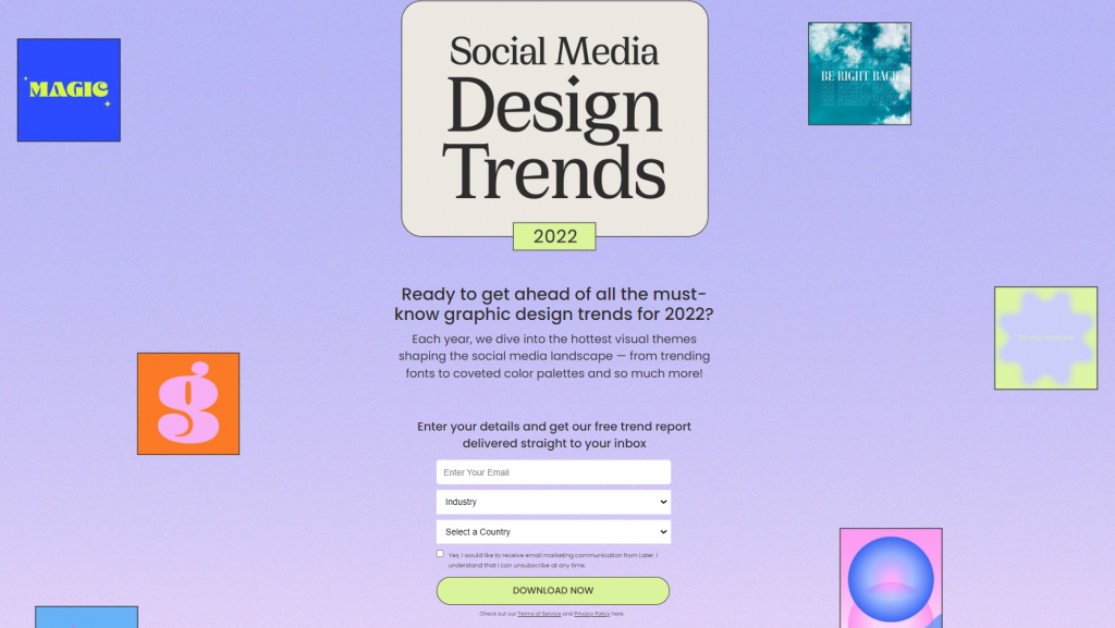 Social media design trends ebook example from Later