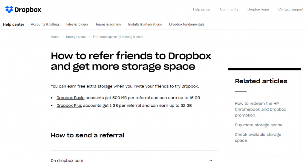Dropbox word of mouth marketing example