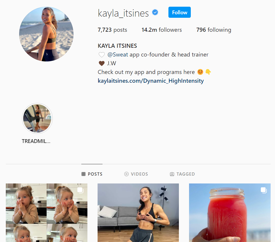 Kayla Itsines fitness influencer example
