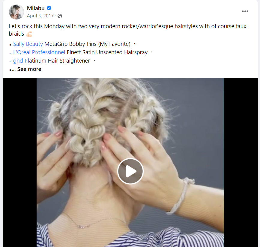 Loreal Facebook influencer marketing campaign example