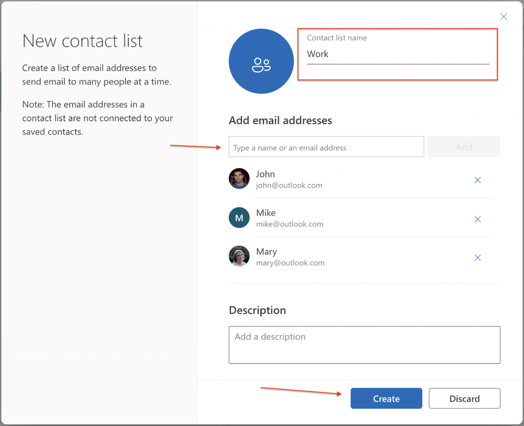 Creating distribution list in Outlook