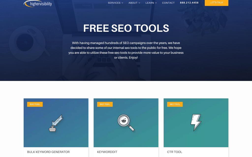 Higher Visibility Free SEO tools
