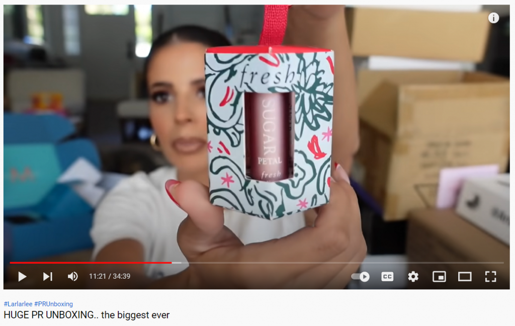 Laura Lee YouTube product haul campaign example