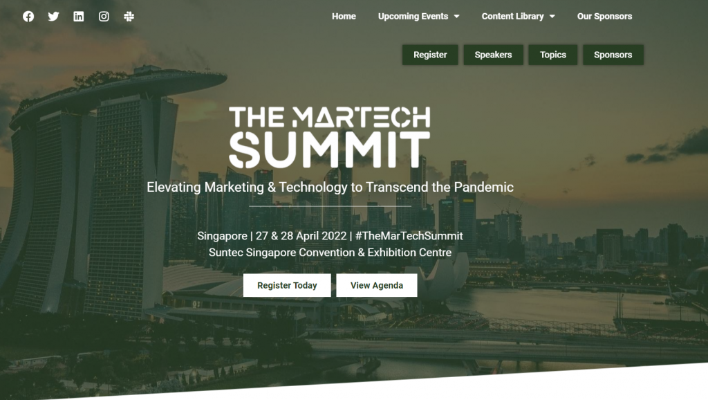 The MarTech Summit conference homepage screenshot