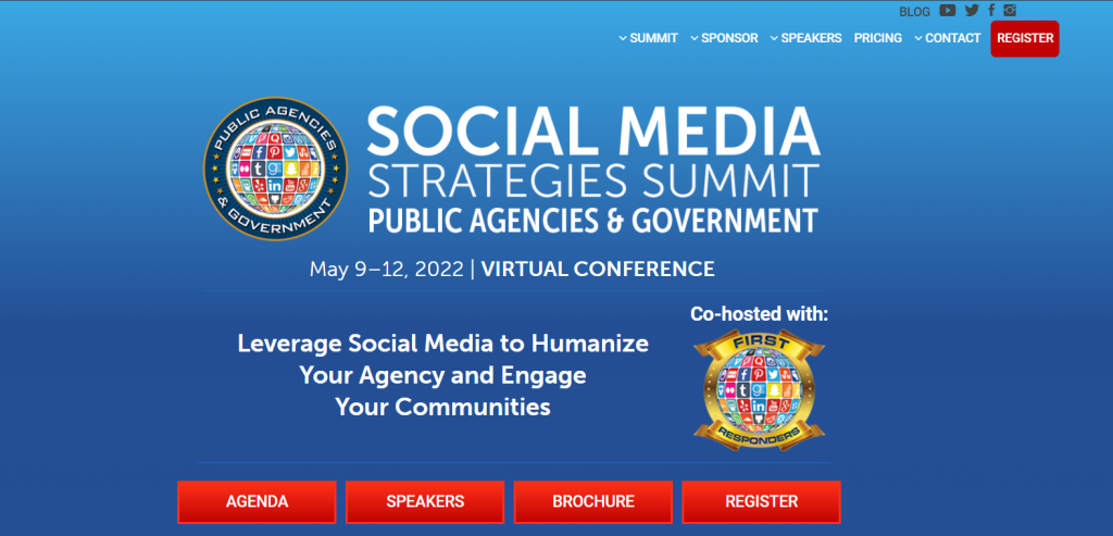 Social Media Strategies Summit conference homepage screenshot