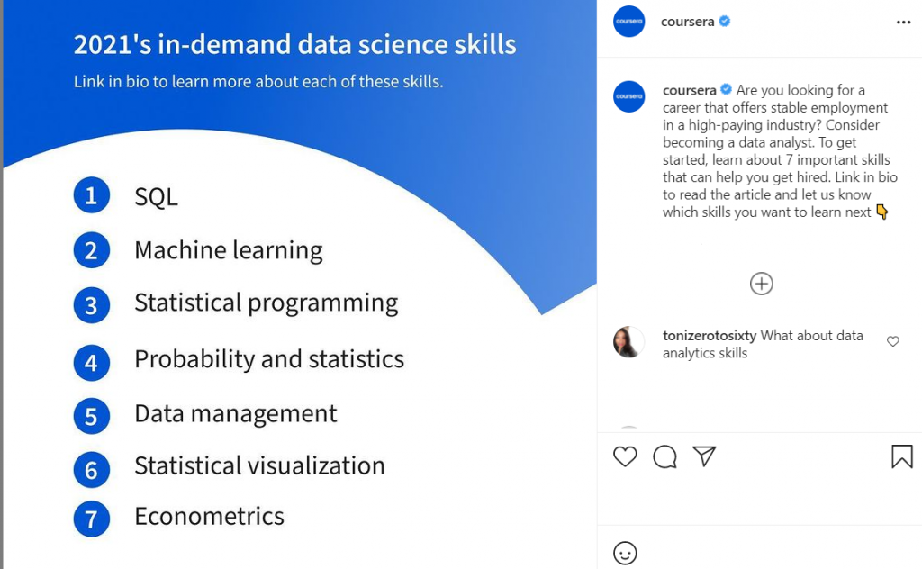 Coursera Instagram promotions