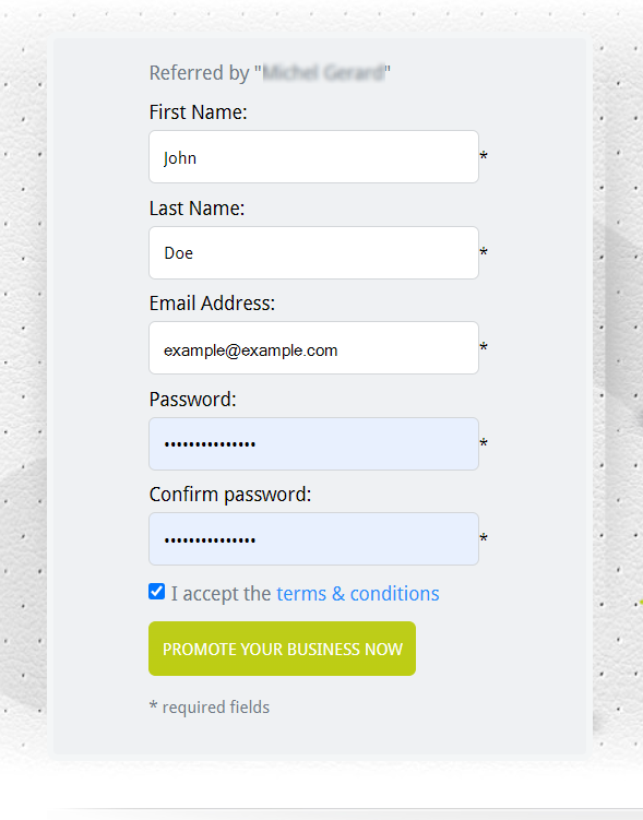 Signing up for an email safelist