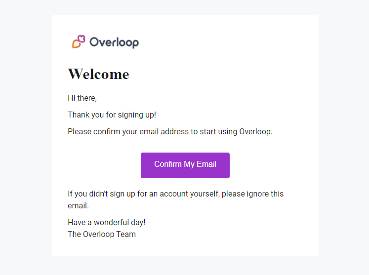 verloop opt-in email example